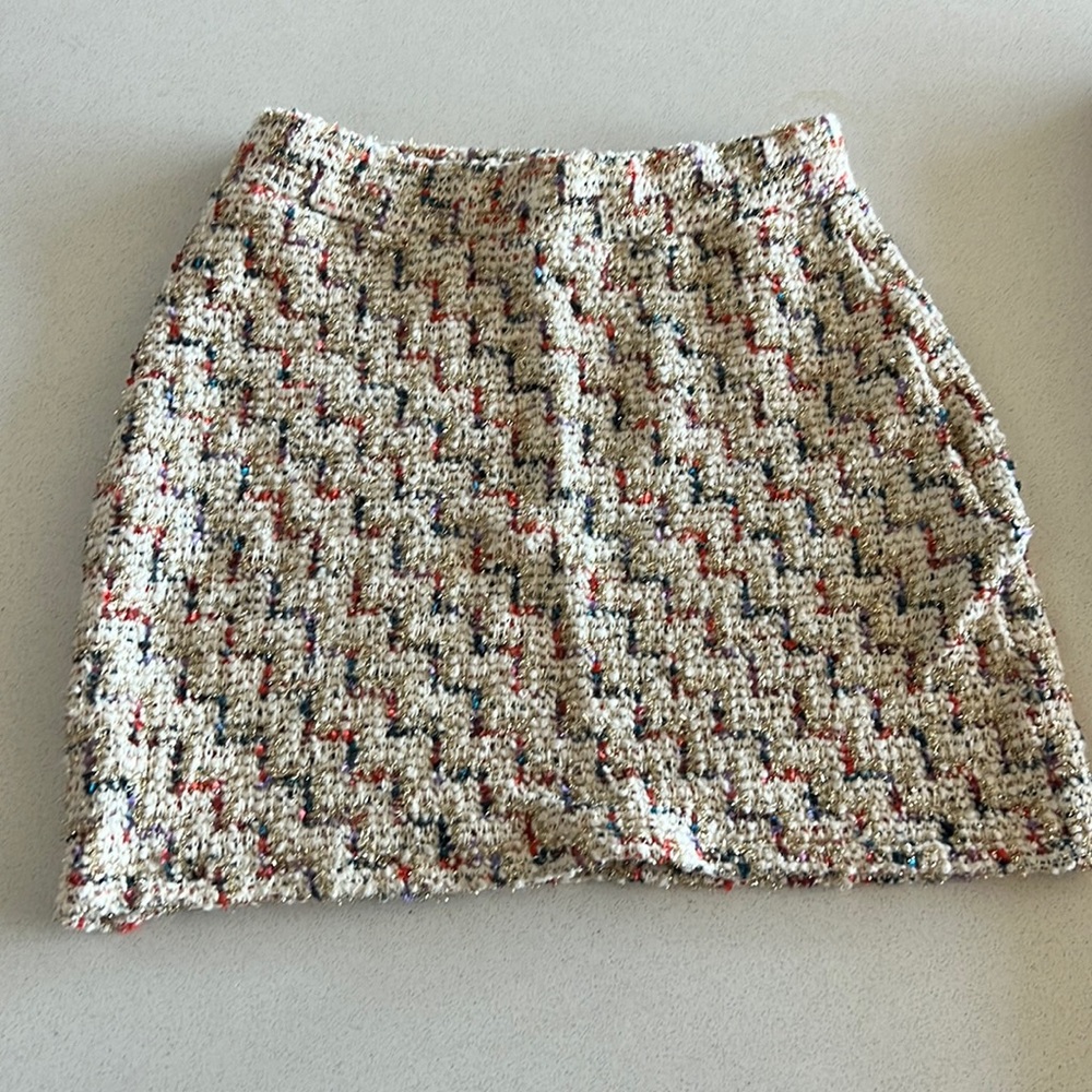 Zara Trafaluc Colorful Tweed Skirt in Size Small